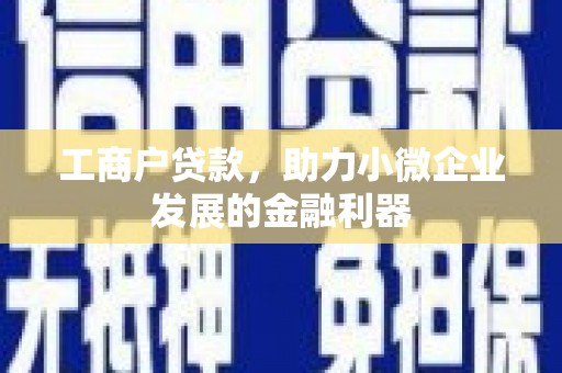 广陵工商户贷款，助力小微企业发展的金融利器