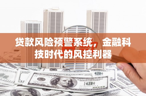 广陵贷款风险预警系统，金融科技时代的风控利器