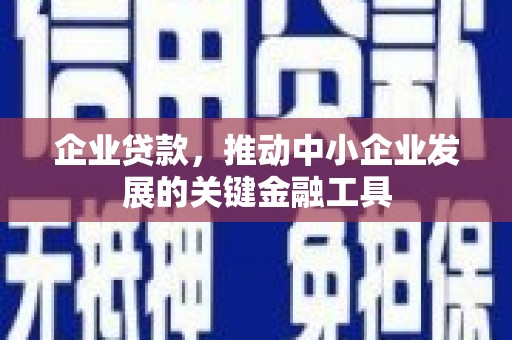 广陵企业贷款，推动中小企业发展的关键金融工具