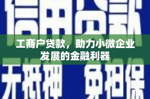 广陵工商户贷款，助力小微企业发展的金融利器