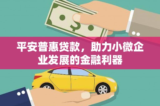 广陵平安普惠贷款，助力小微企业发展的金融利器