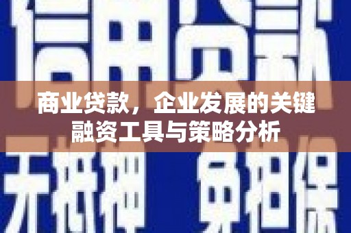 广陵商业贷款，企业发展的关键融资工具与策略分析