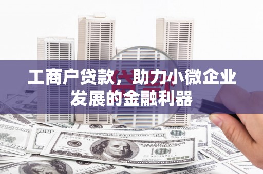 广陵工商户贷款，助力小微企业发展的金融利器