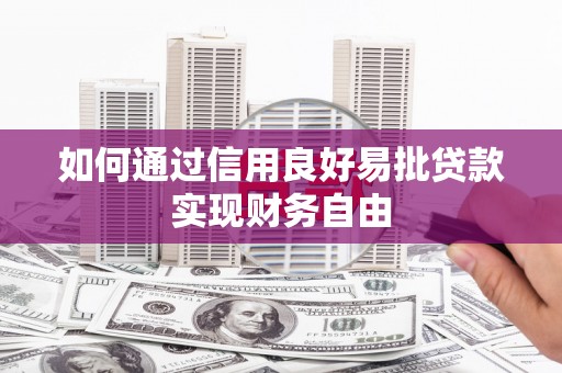 广陵如何通过信用良好易批贷款实现财务自由
