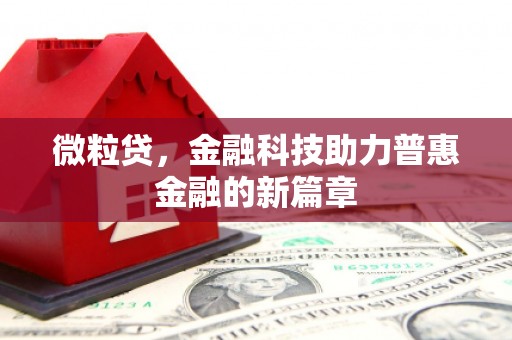 广陵微粒贷，金融科技助力普惠金融的新篇章