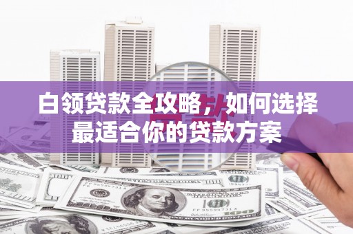 广陵白领贷款全攻略，如何选择最适合你的贷款方案